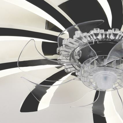 Brilagi - LED Димируем плафон с вентилатор LED/50W/230V 3000-6500K черен + дистанционно управление