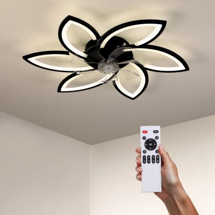 Brilagi - LED Димируем плафон с вентилатор LED/50W/230V 3000-6500K черен + дистанционно управление