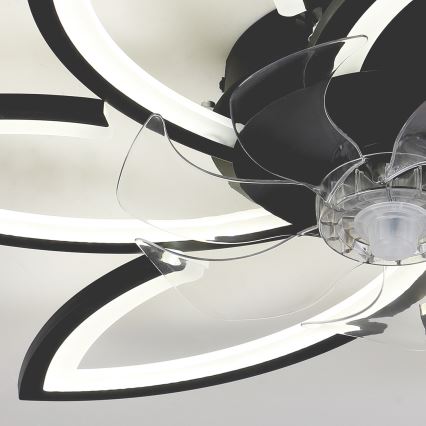 Brilagi - LED Димируем плафон с вентилатор LED/50W/230V 3000-6500K черен + дистанционно управление