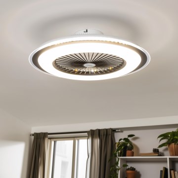 Brilagi - LED Димируема лампа с вентилатор RONDA LED/48W/230V 3000-6000K черен + дистанционно управление