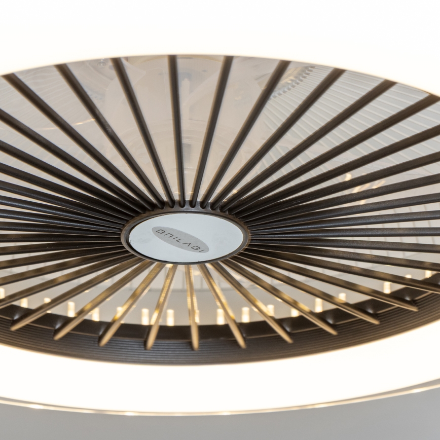 Brilagi - LED Димируема лампа с вентилатор RONDA LED/48W/230V 3000-6000K черен + дистанционно управление