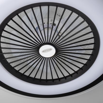 Brilagi - LED Димируема лампа с вентилатор RONDA LED/48W/230V 3000-6000K черен + дистанционно управление