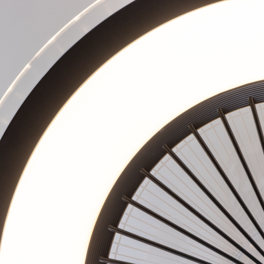 Brilagi - LED Димируема лампа с вентилатор RONDA LED/48W/230V 3000-6000K черен + дистанционно управление