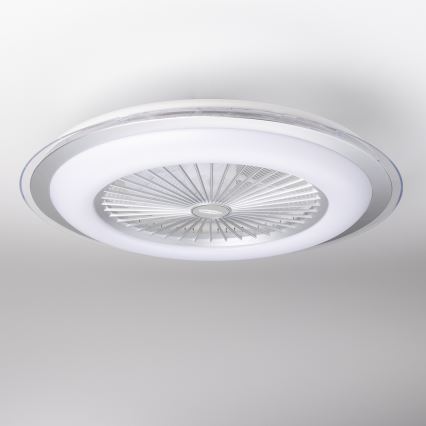 Brilagi - LED Димируема лампа с вентилатор RONDA LED/48W/230V 3000-6000K сребриста + дистанционно управление