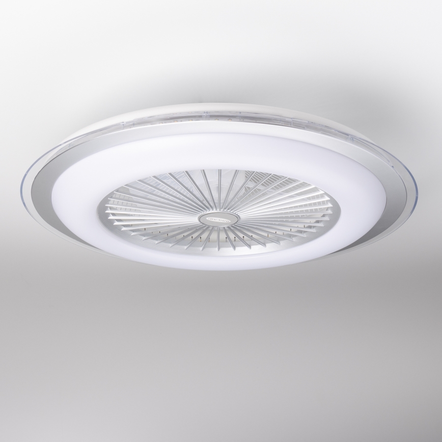 Brilagi - LED Димируема лампа с вентилатор RONDA LED/48W/230V 3000-6000K сребриста + дистанционно управление