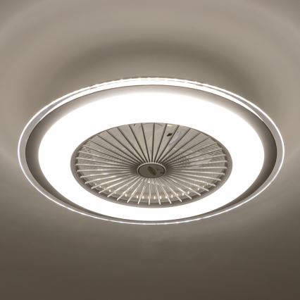 Brilagi - LED Димируема лампа с вентилатор RONDA LED/48W/230V 3000-6000K сребриста + дистанционно управление
