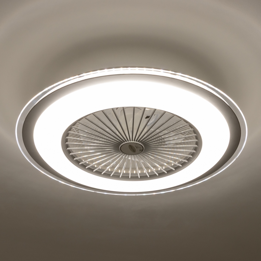 Brilagi - LED Димируема лампа с вентилатор RONDA LED/48W/230V 3000-6000K сребриста + дистанционно управление