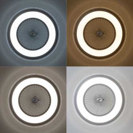 Brilagi - LED Димируема лампа с вентилатор RONDA LED/48W/230V 3000-6000K сребриста + дистанционно управление