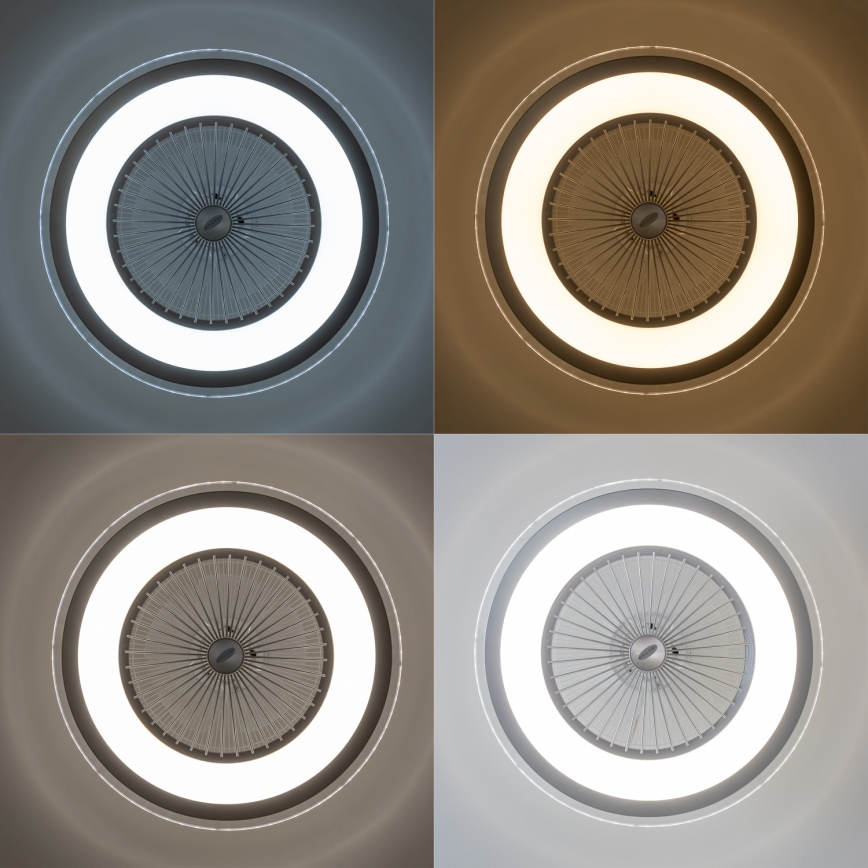 Brilagi - LED Димируема лампа с вентилатор RONDA LED/48W/230V 3000-6000K сребриста + дистанционно управление