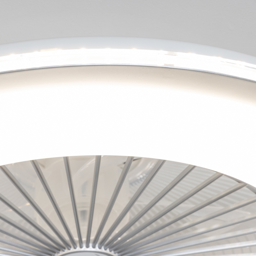 Brilagi - LED Димируема лампа с вентилатор RONDA LED/48W/230V 3000-6000K сребриста + дистанционно управление