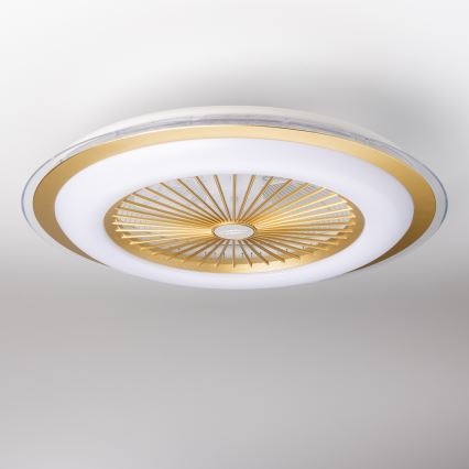 Brilagi - LED Димируема лампа с вентилатор RONDA LED/48W/230V 3000-6000K златист + дистанционно управление