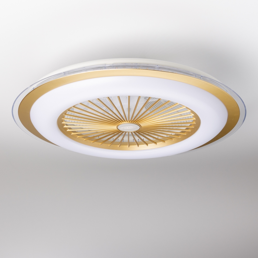 Brilagi - LED Димируема лампа с вентилатор RONDA LED/48W/230V 3000-6000K златист + дистанционно управление