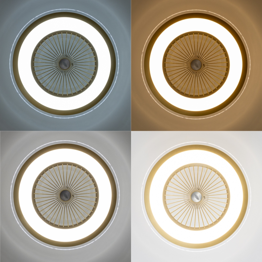 Brilagi - LED Димируема лампа с вентилатор RONDA LED/48W/230V 3000-6000K златист + дистанционно управление