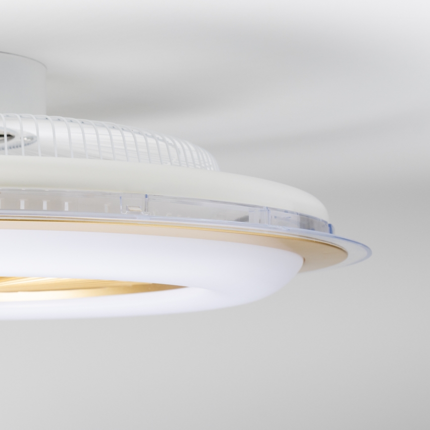 Brilagi - LED Димируема лампа с вентилатор RONDA LED/48W/230V 3000-6000K златист + дистанционно управление