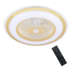 Brilagi - LED Димируема лампа с вентилатор RONDA LED/48W/230V 3000-6000K златиста + дистанционно