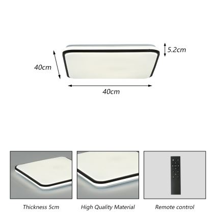 Brilagi - LED Димируем плафон SMART LED/28W/230V 3000-6000K 40x40 см Wi-Fi Tuya + дистанционно управление