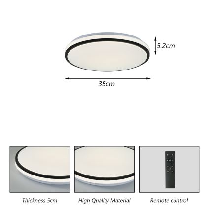 Brilagi - LED Димируем плафон SMART LED/28W/230V 3000-6000K Ø 35 см Wi-Fi Tuya + дистанционно управление
