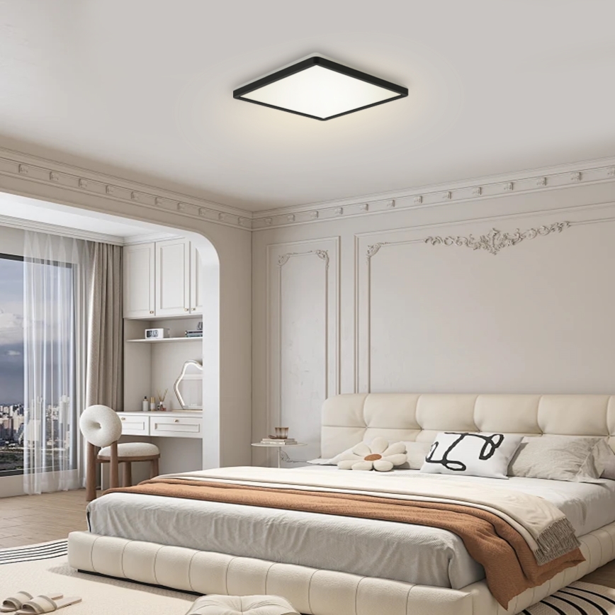 Brilagi - LED Димируема лампа със сензор за движение и здрач ULTRA SLIM LED/18W/230V 30x30 см + дистанционно управление