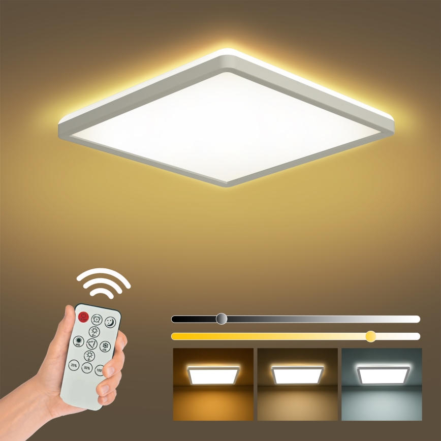 Brilagi - LED Димируем плафон ULTRA SLIM LED/18W/230V 2700-6500K 30x30 см бял + дистанционно управление