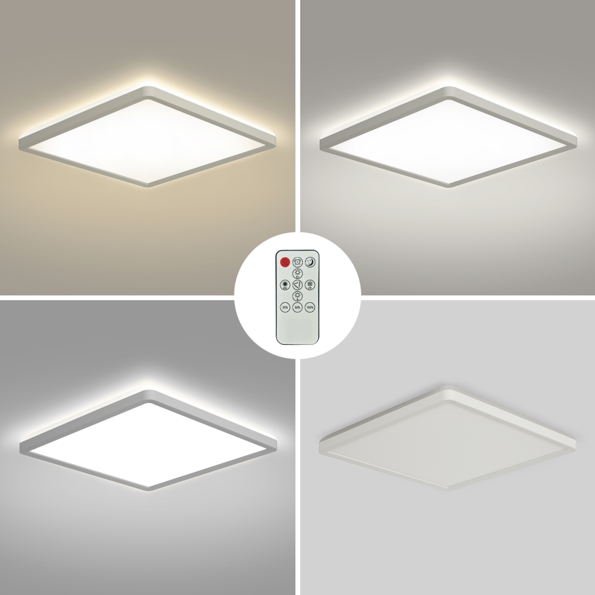 Brilagi - LED Димируем плафон ULTRA SLIM LED/18W/230V 2700-6500K 30x30 см бял + дистанционно управление