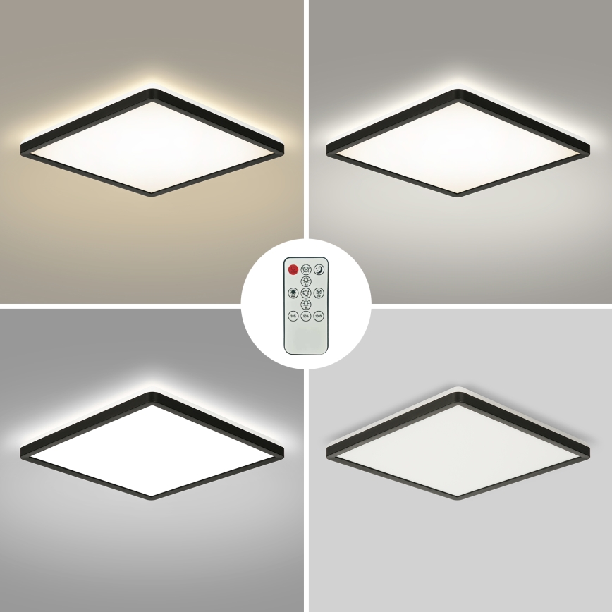 Brilagi - LED Димируем плафон ULTRA SLIM LED/18W/230V 2700-6500K 30x30 см черен + дистанционно управление