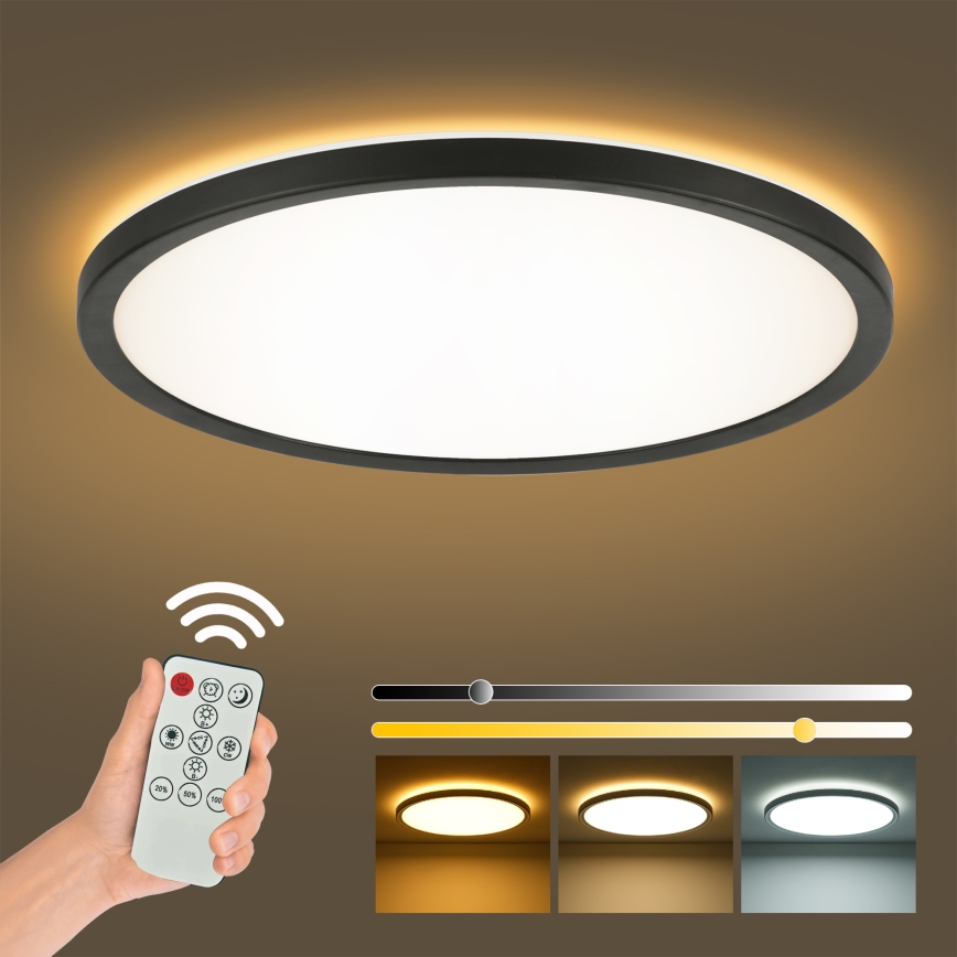 Brilagi - LED Димируем плафон ULTRA SLIM LED/24W/230V 2700-6500K Ø 42 см черен + дистанционно управление