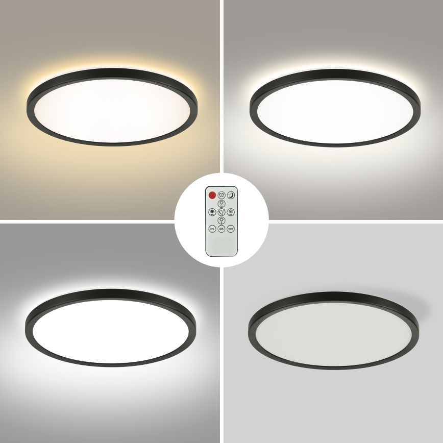 Brilagi - LED Димируем плафон ULTRA SLIM LED/24W/230V 2700-6500K Ø 42 см черен + дистанционно управление