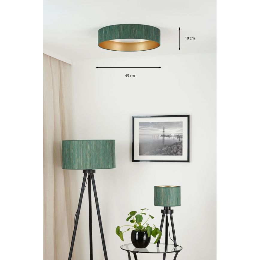 Brilagi - LED Димируем плафон VEGAS SHINE LED/24W/230V 3000/4000/6500K слама зелен/златист + дистанционно управление