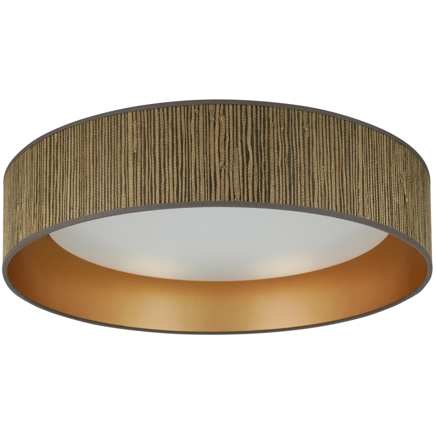 Brilagi - LED Димируем плафон VEGAS SHINE LED/24W/230V 3000/4000/6500K слама кафяв/златист + дистанционно управление