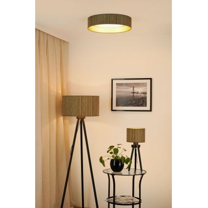 Brilagi - LED Димируем плафон VEGAS SHINE LED/24W/230V 3000/4000/6500K слама кафяв/златист + дистанционно управление