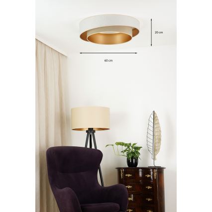 Brilagi - LED Димируем плафон VEGAS SHINE LED/24W/230V Ø 60 см 3000/4000/6500K кремав/бежов + дистанционно управление