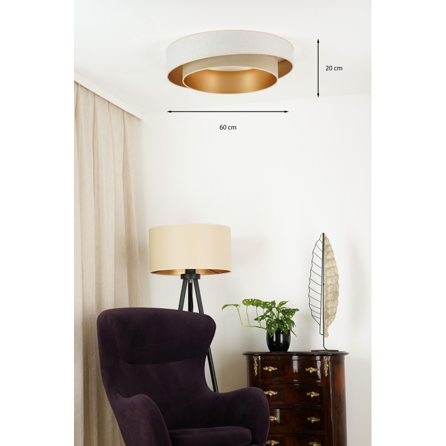 Brilagi - LED Димируем плафон VEGAS SHINE LED/24W/230V Ø 60 см 3000/4000/6500K кремав/бежов + дистанционно управление