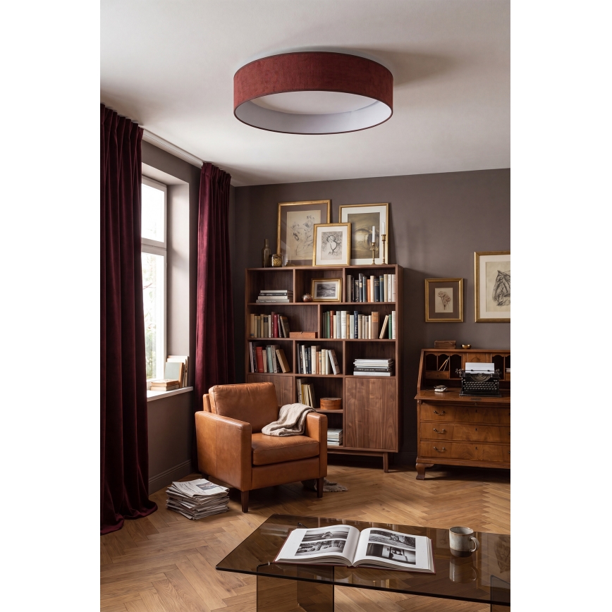 Brilagi - LED димируем таванен плафон VELVET SMART VARI LED/24W/230V 3000-6500K Ø 45 см бордо + дистанционно управление