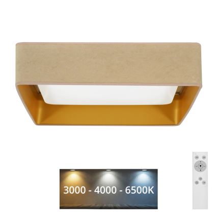 Brilagi - LED Димируем плафон VELVET SQUARE LED/24W/230V 3000/4000/6500K + дистанционно управление бежов