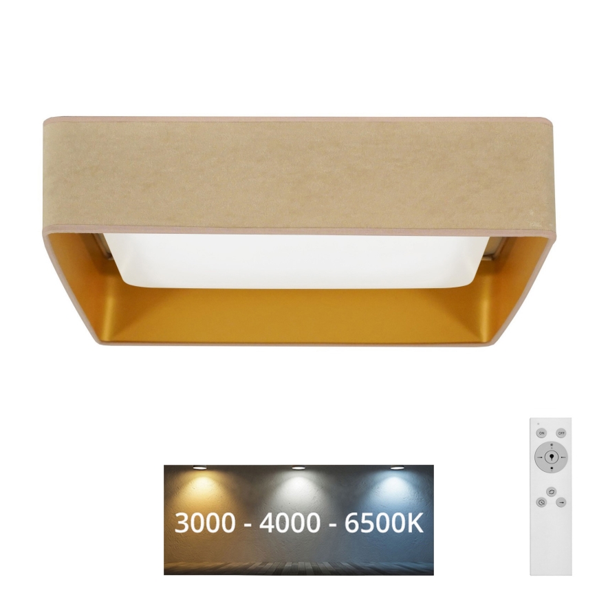 Brilagi - LED Димируем плафон VELVET SQUARE LED/24W/230V 3000/4000/6500K + дистанционно управление бежов
