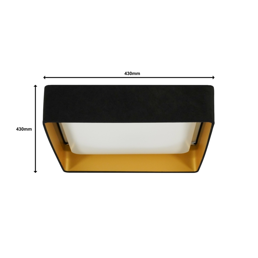 Brilagi - LED Димируем плафон VELVET SQUARE LED/24W/230V 3000/4000/6500K + дистанционно управление черен