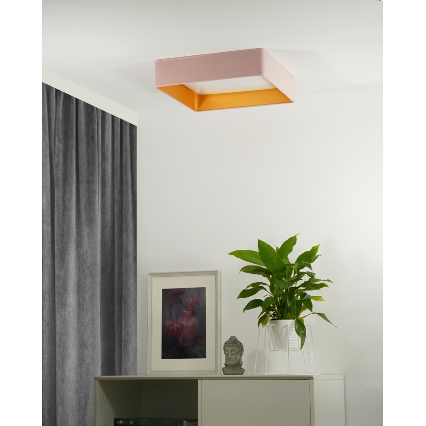 Brilagi - LED Димируем плафон VELVET SQUARE LED/24W/230V 3000/4000/6500K + дистанционно управление розов