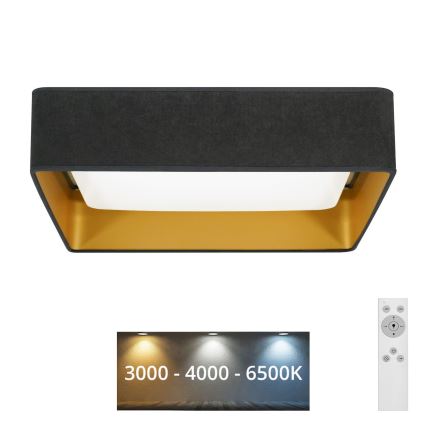 Brilagi - LED Димируем плафон VELVET SQUARE LED/24W/230V 3000/4000/6500K + дистанционно управление сив