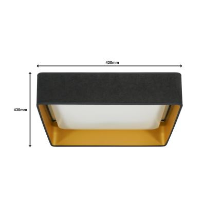 Brilagi - LED Димируем плафон VELVET SQUARE LED/24W/230V 3000/4000/6500K + дистанционно управление сив