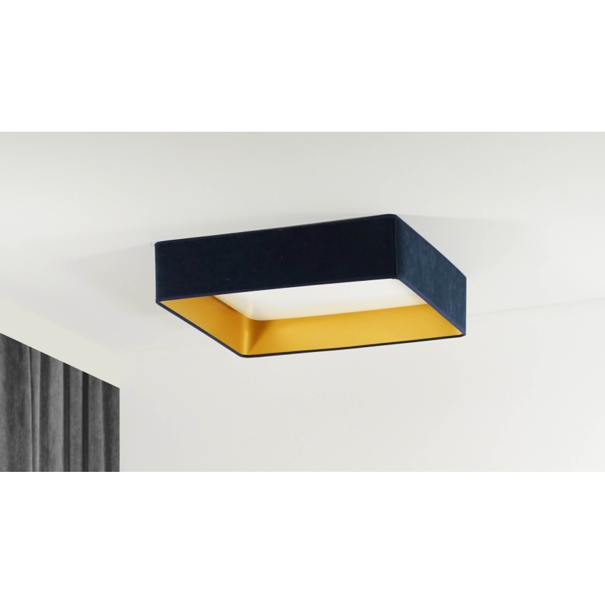 Brilagi - LED Димируем плафон VELVET SQUARE LED/24W/230V 3000/4000/6500K + дистанционно управление тъмносин