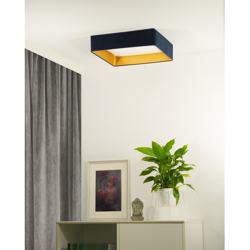 Brilagi - LED Димируем плафон VELVET SQUARE LED/24W/230V 3000/4000/6500K + дистанционно управление тъмносин