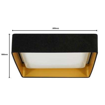 Brilagi - LED Димируем плафон VELVET SQUARE SMART LED/36W/230V 2700-6500K Wi-Fi Tuya + дистанционно управление черен