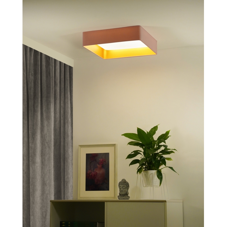 Brilagi - LED Димируем плафон VELVET SQUARE SMART LED/36W/230V 2700-6500K Wi-Fi Tuya + дистанционно управление розов