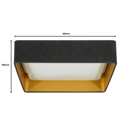 Brilagi - LED Димируем плафон VELVET SQUARE SMART LED/36W/230V 2700-6500K Wi-Fi Tuya + дистанционно управление сив