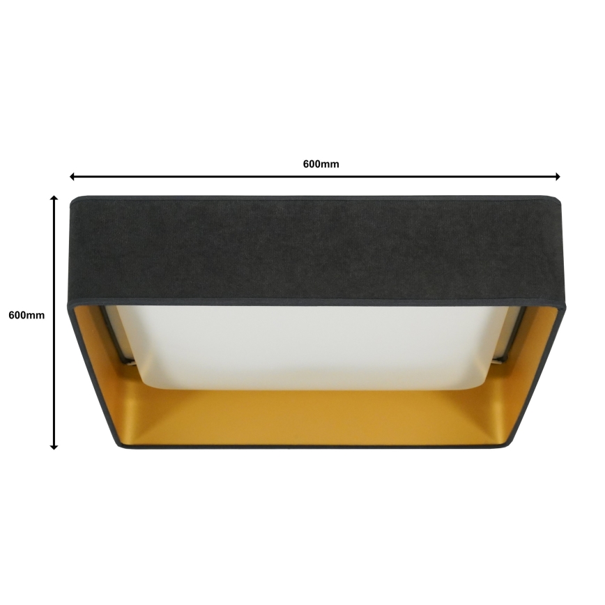 Brilagi - LED Димируем плафон VELVET SQUARE SMART LED/36W/230V 2700-6500K Wi-Fi Tuya + дистанционно управление сив