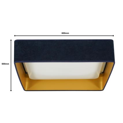 Brilagi - LED Димируем плафон VELVET SQUARE SMART LED/36W/230V 2700-6500K Wi-Fi Tuya + дистанционно управление тъмносин