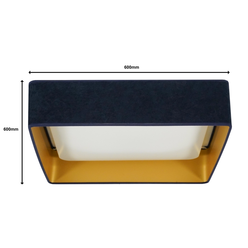 Brilagi - LED Димируем плафон VELVET SQUARE SMART LED/36W/230V 2700-6500K Wi-Fi Tuya + дистанционно управление тъмносин