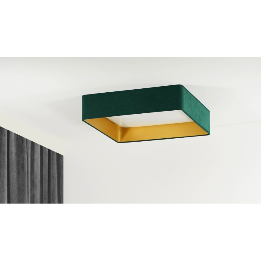 Brilagi - LED Димируем плафон VELVET SQUARE SMART LED/36W/230V 2700-6500K Wi-Fi Tuya + дистанционно управление зелен