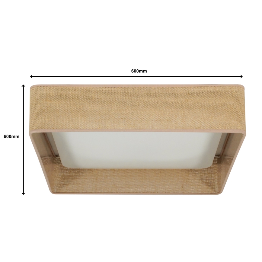 Brilagi - LED Димируем плафон VELVET SQUARE SMART LED/36W/230V 2700-6500K Wi-Fi Tuya + дистанционно управление кафяв