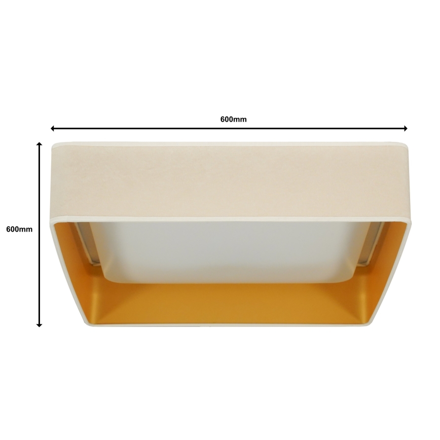 Brilagi - LED Димируем плафон VELVET SQUARE SMART LED/36W/230V 2700-6500K Wi-Fi Tuya + дистанционно управление кремав